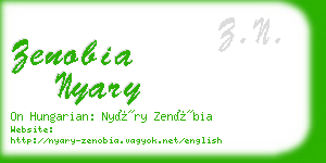 zenobia nyary business card
